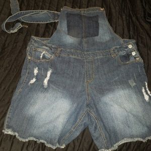 Jean overall shorts